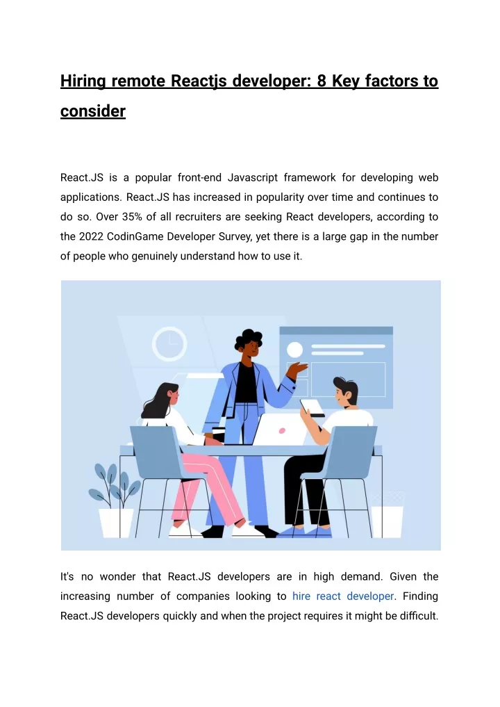 hiring remote reactjs developer 8 key factors to
