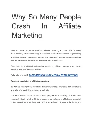 Why People Fail in Affiliate Marketing