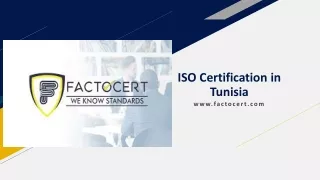 ISO Certification in Tunisia