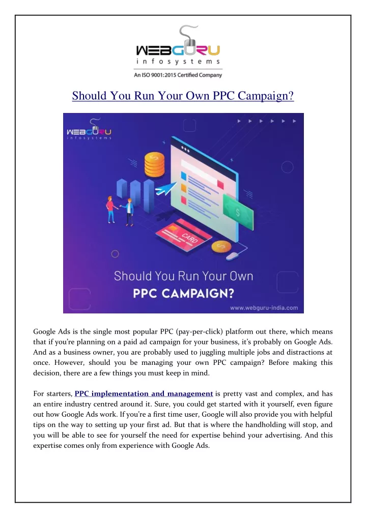 should you run your own ppc campaign