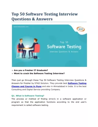 top 50 software testing interview questions