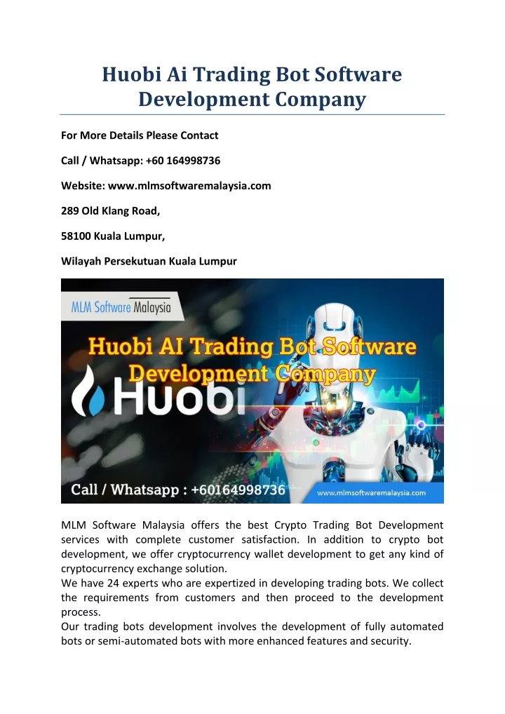 huobi ai trading bot software development company