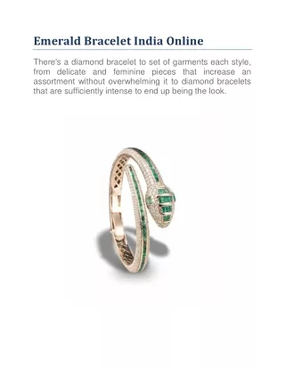 Emerald Bracelet India Online