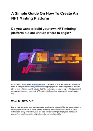a simple guide on how to create an nft minting