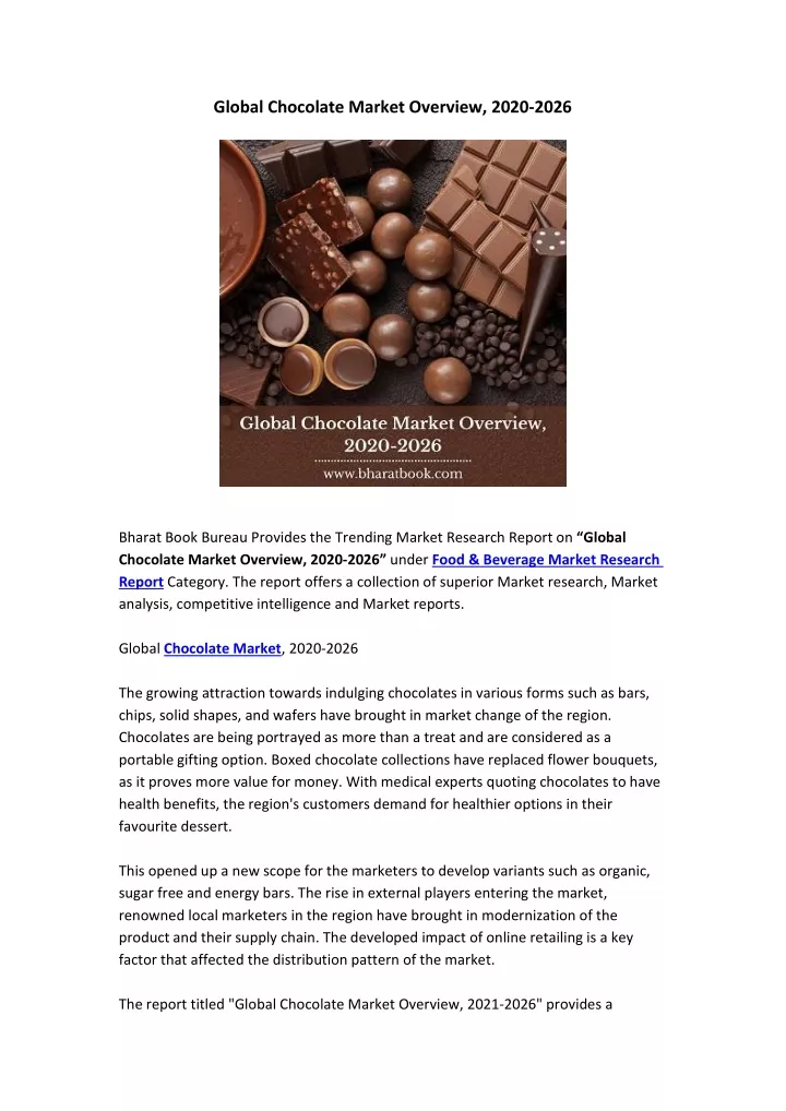 global chocolate market overview 2020 2026