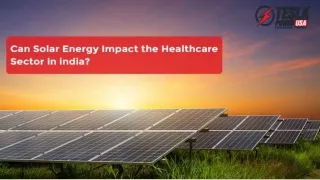 Can Solar Energy Impact the Healthcare Sector in India