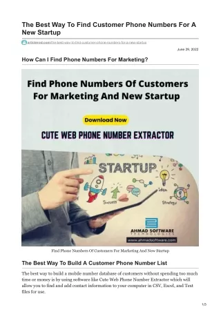 the best way to find customer phone numbers