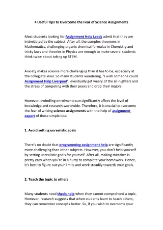 4 useful tips to overcome the fear of science