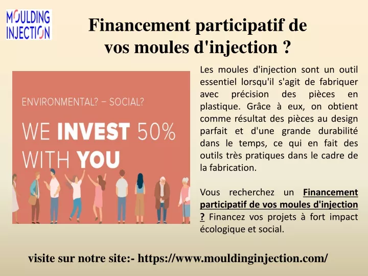 financement participatif de vos moules d injection