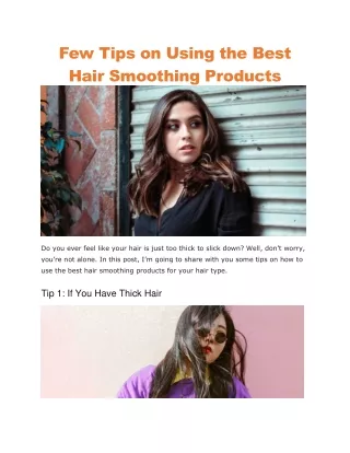 best hair smoothing products