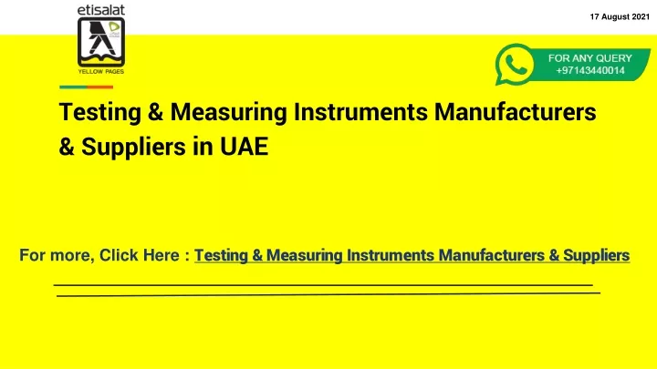testing measuring instruments manufacturers suppliers in uae
