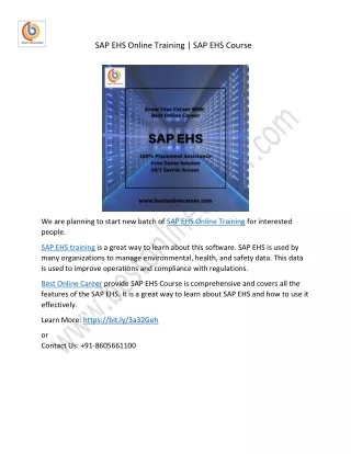 sap ehs online training sap ehs course