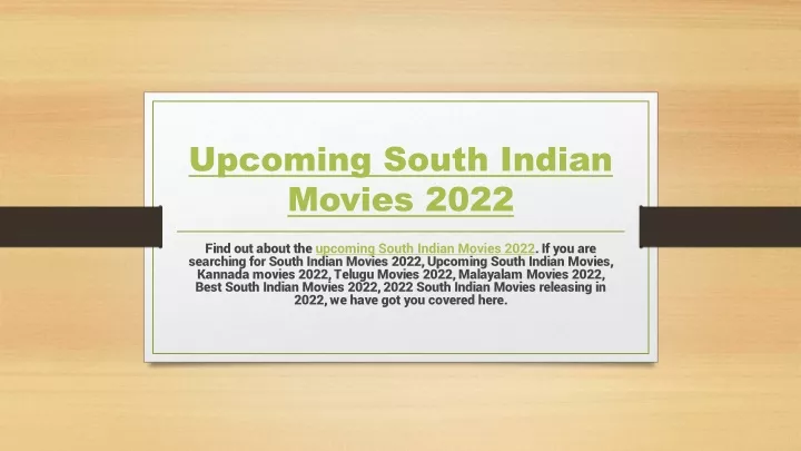 upcoming south indian movies 2022