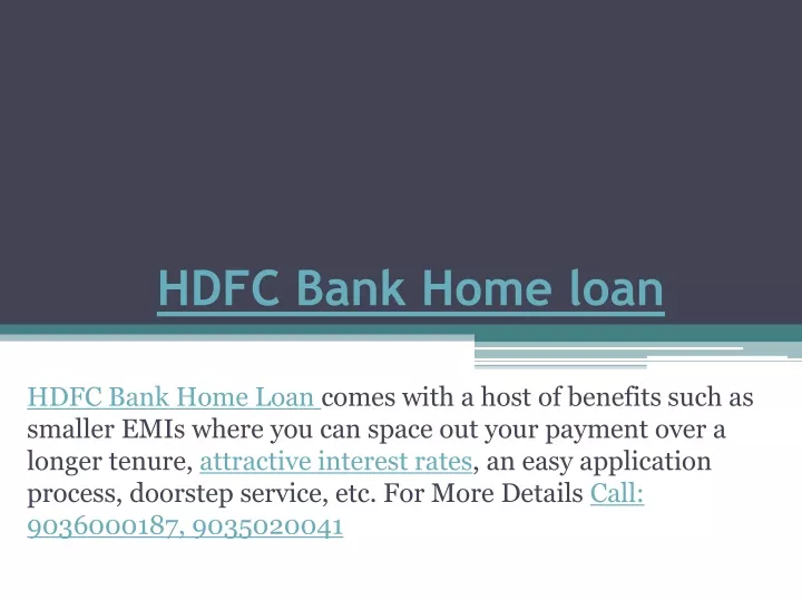 hdfc bank home loan