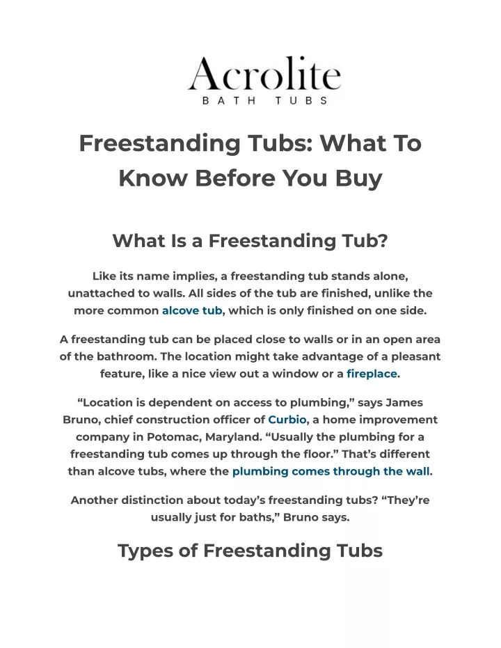 freestanding tubs what to know before you buy