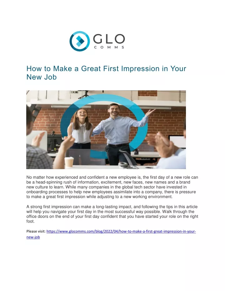 how to make a great first impression in your
