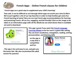 Fun French Programs for Parents - Children to learn together