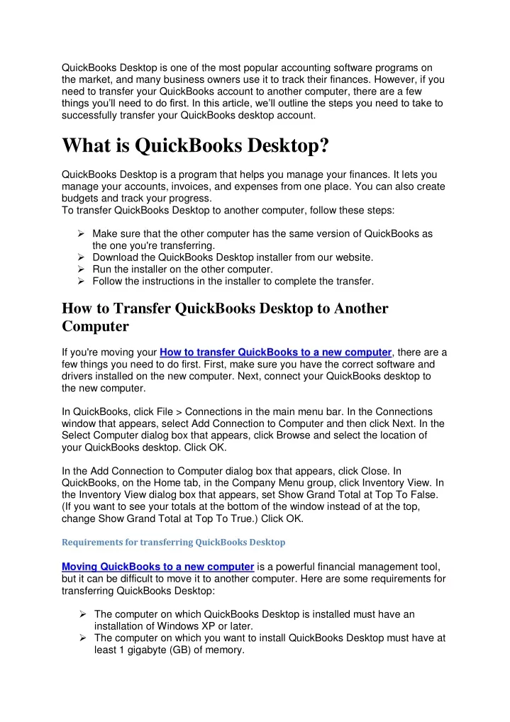 quickbooks desktop is one of the most popular