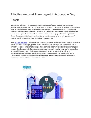 Effective Account Planning with Actionable Org Charts