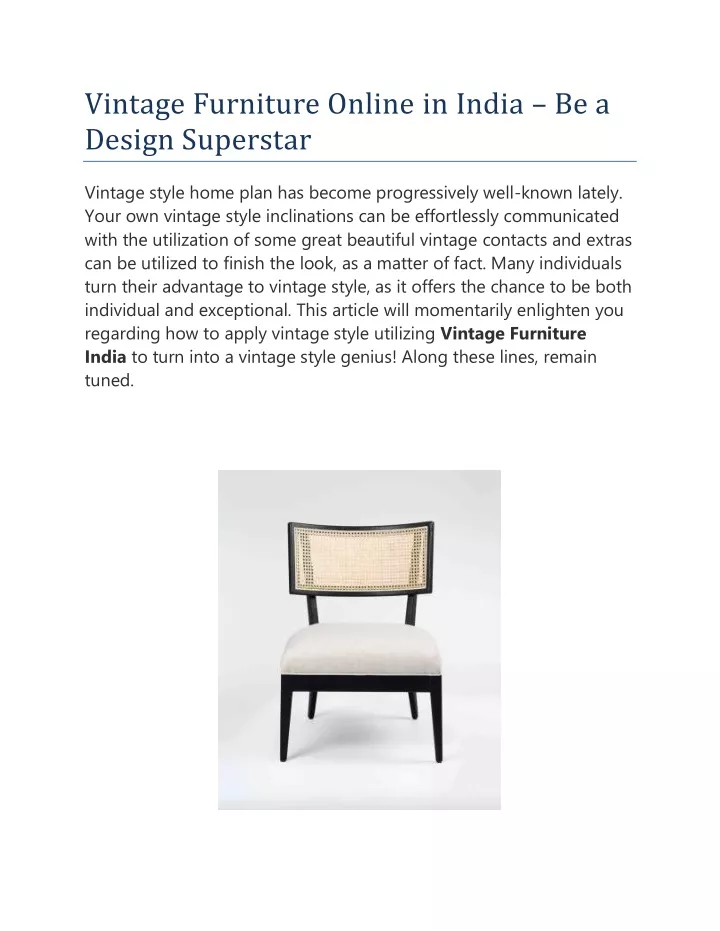 vintage furniture online in india be a design