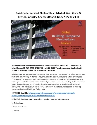 Building-Integrated Photovoltaics Market Size, Share & Trends, Industry Analysis