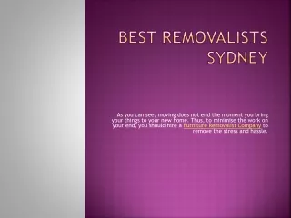 Best Removalists Sydney