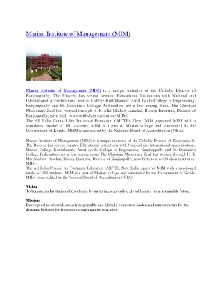 marian institute of management mim
