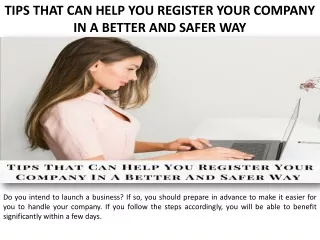 To a safer and more effective company registration.