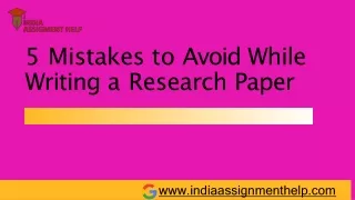 5 mistakes to avoid while writing a research paper
