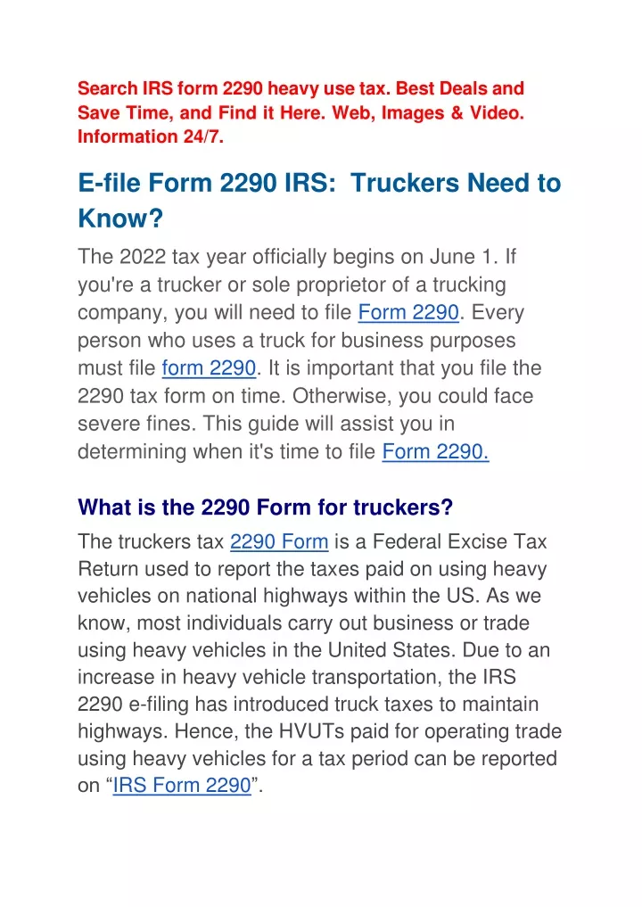 PPT hopes 2290 / 2290 form irs / form 2290 / hvut 2290 PowerPoint