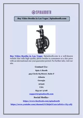 buy video booths in las vegas spinabooth com