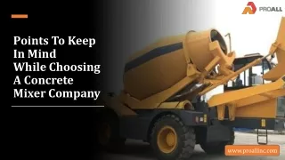 Points To Keep In Mind While Choosing A Concrete Mixer Company_