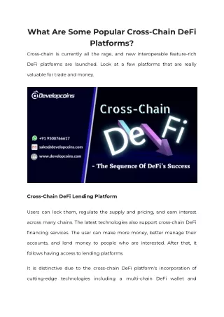 what are some popular cross chain defi platforms