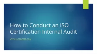 How to Conduct an ISO Certification Internal Audit