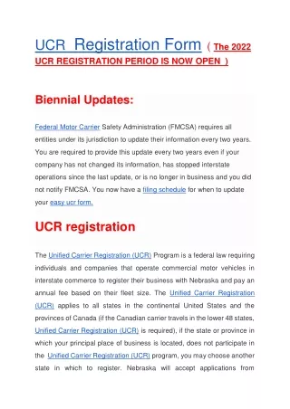easy ucr/ucr form registration / ucr efiling 2022