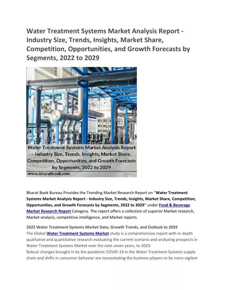 water treatment systems market analysis report