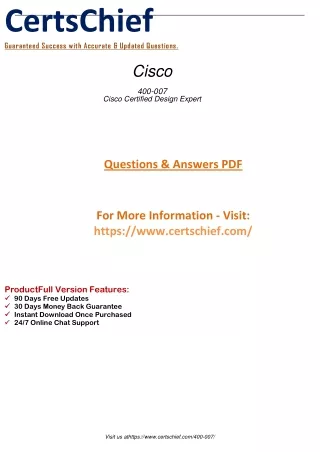 Try 400-007 P Cisco Certified Design Expert