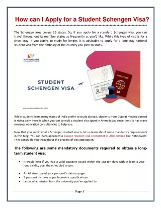 How Can I Apply for a Student Schengen Visa?