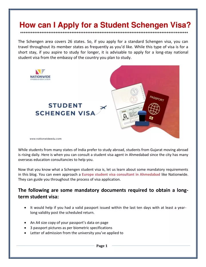 how can i apply for a student schengen visa