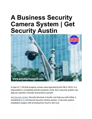 A Business Security Camera System _ Get Security Austin