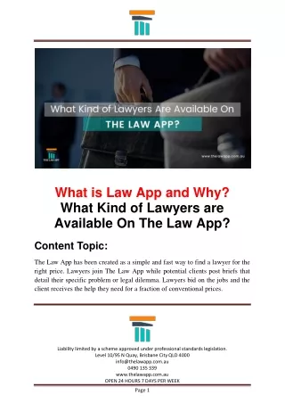 What is Law App and Why? What Kind of Lawyers are  Available On The Law App?