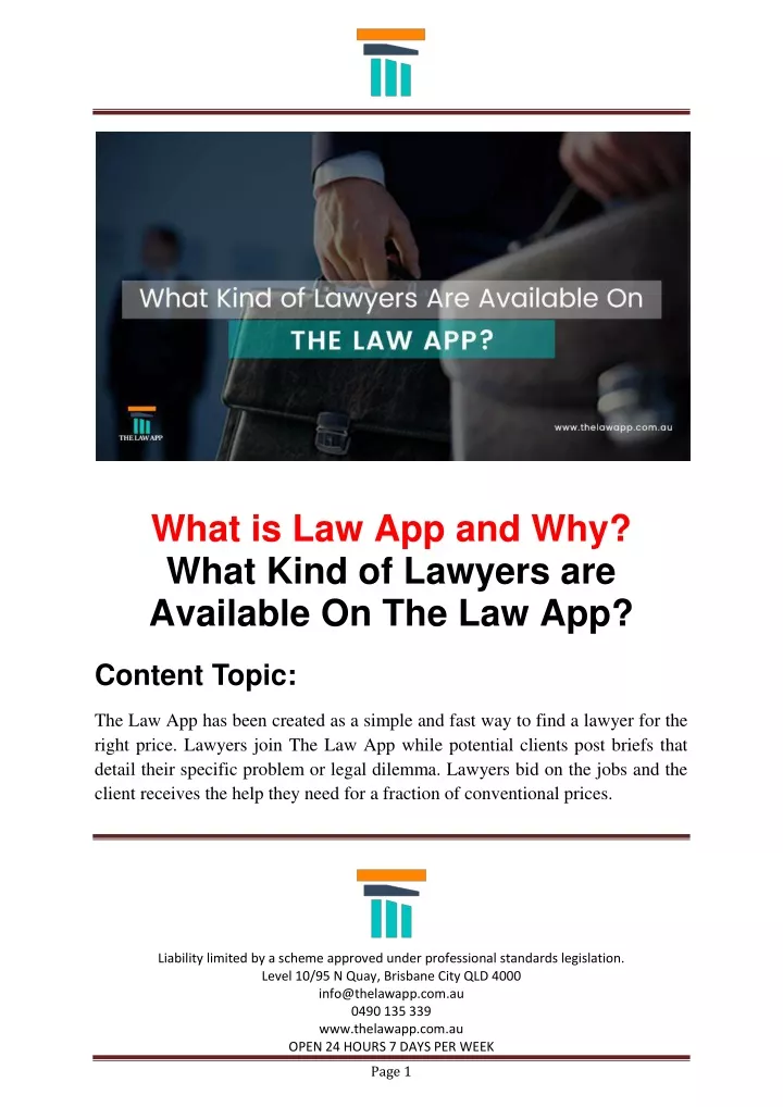 what is law app and why what kind of lawyers
