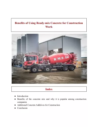 benefits of using ready mix concrete