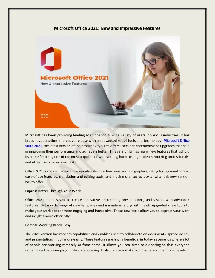 microsoft office 2021 new and impressive features