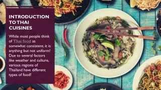 Introduction To Thai cuisines