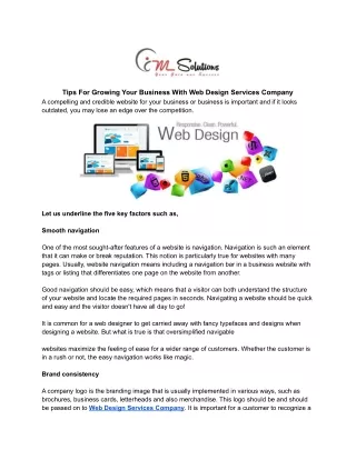 Tips For Growing Your Business With Web Design Services Company