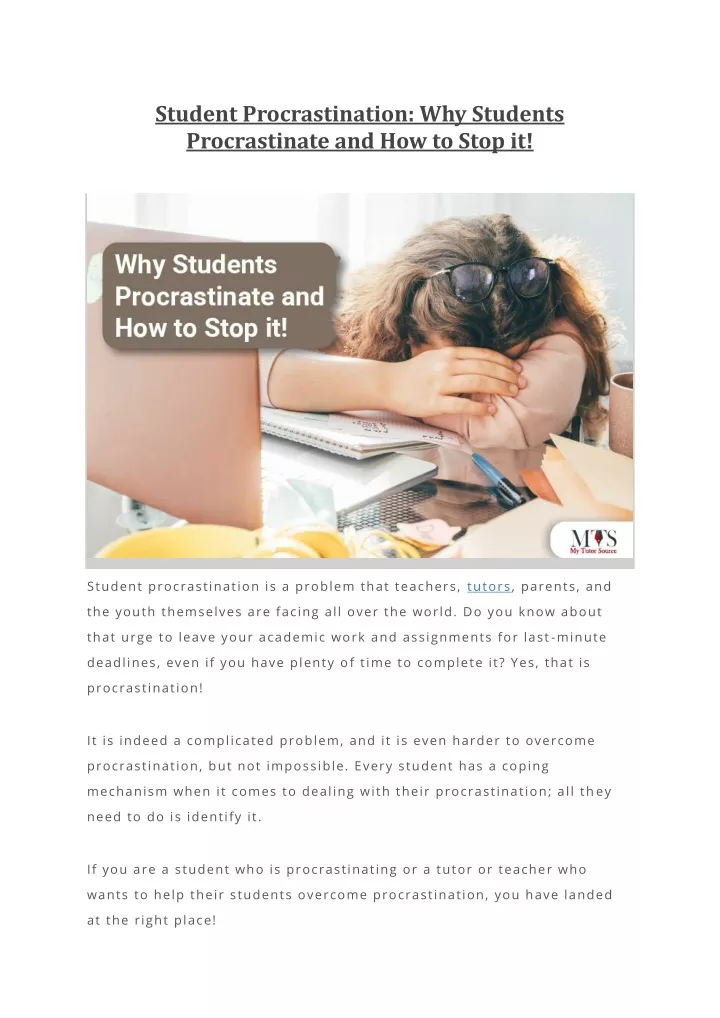 essay consequences of procrastination on students