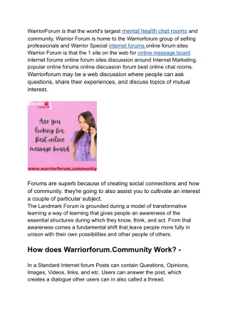 warriorforum is that the world s largest mental