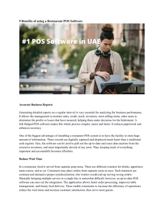 9 benefits of using a restaurant pos software
