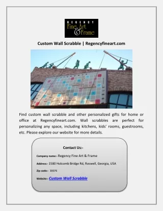 Custom Wall Scrabble | Regencyfineart.com